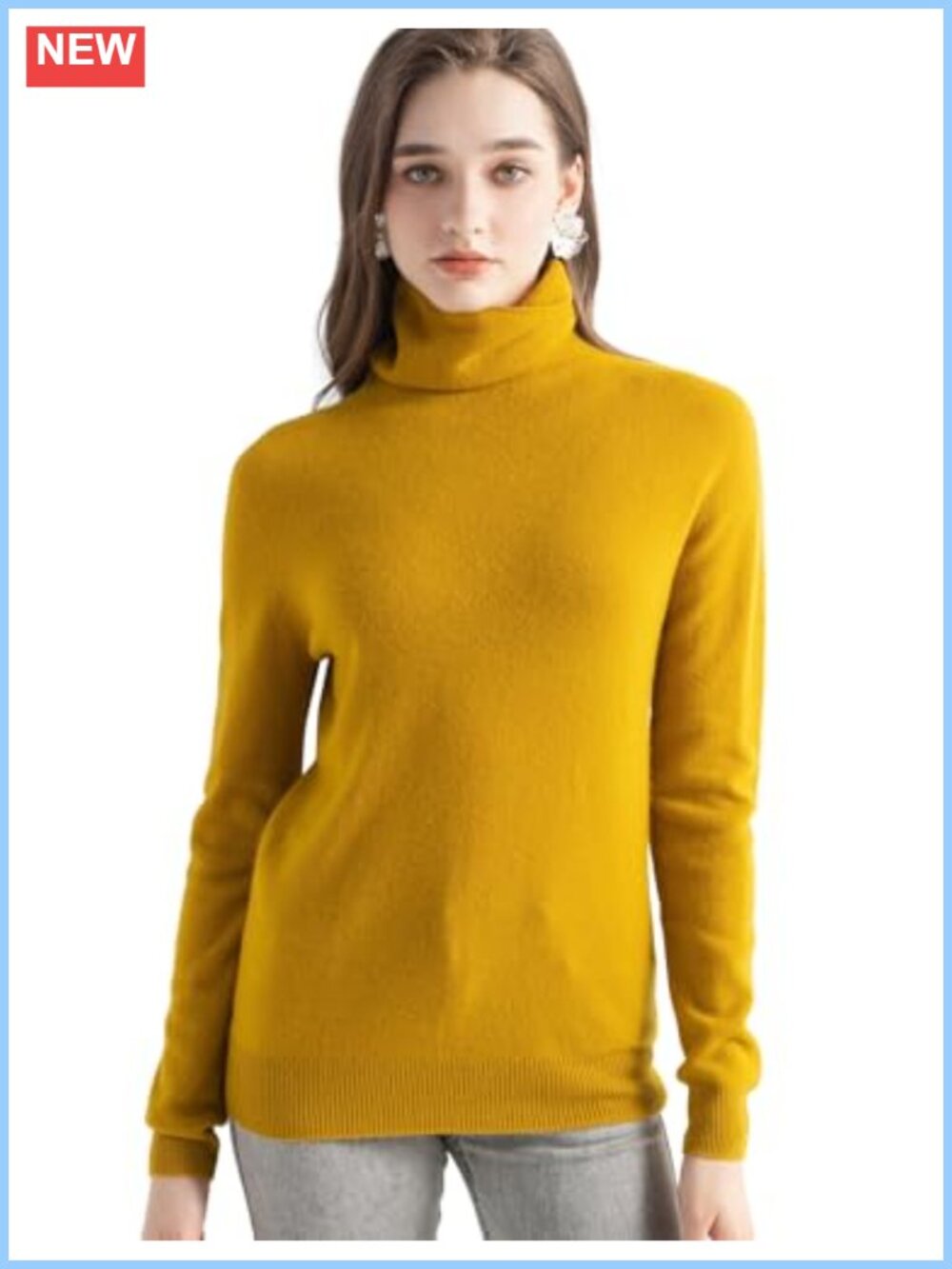 100% Merino Wool Seamless Turtleneck Sweater Pullover